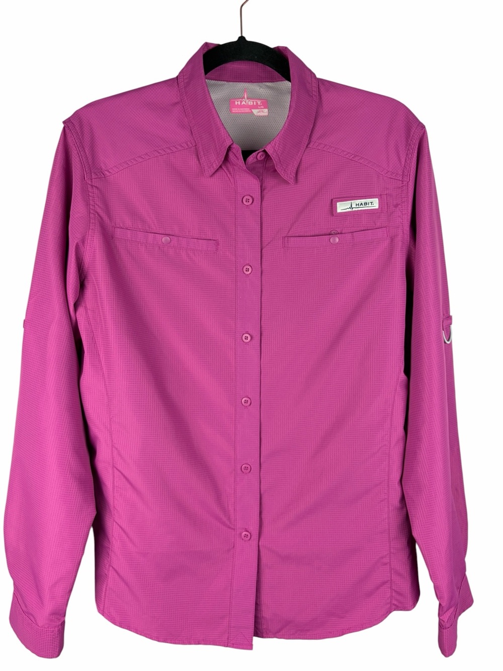 Habit Women’s UPF 40+ Fishing Hiking Shirt Magenta Pink Large